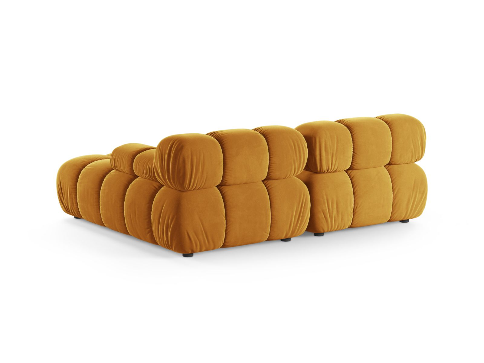 Modulares 3-Sitzer Ecksofa rechts Bellis in strahlendem Gelb, ideal für stilvolle Akzente und entspannte Momente im Wohnzimmer.