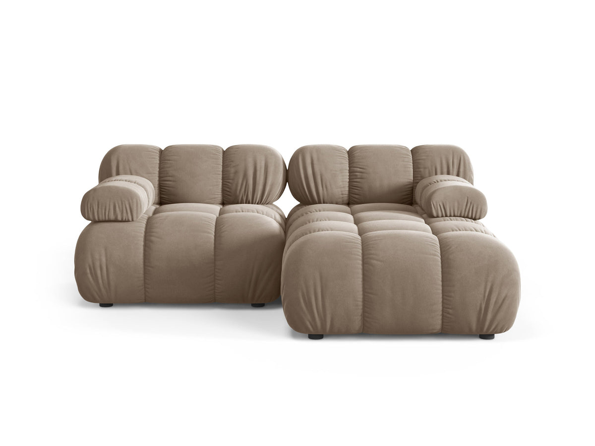 Bellis Velour modulares Ecksofa rechts 3 Sitzer 155cm in Cappuccino-Bluvel präsentiert im Onlineshop von KAQTU Design AG. L-Sofa rechts ist von Micadoni