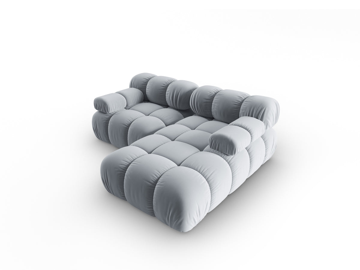 Bellis Velour modulares Ecksofa rechts 3 Sitzer 155cm in Light Blue-Bluvel präsentiert im Onlineshop von KAQTU Design AG. Ecksofa rechts ist von Micadoni