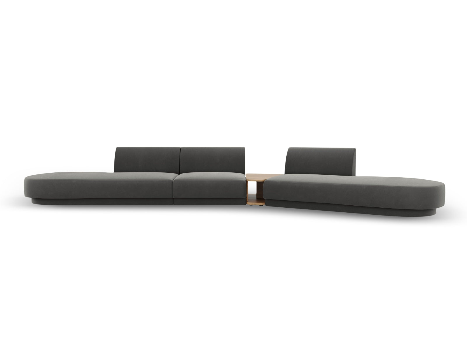 Miley Velour modulares Sofa rechts 5 Sitzer in Light Grey präsentiert im Onlineshop von KAQTU Design AG. L-Sofa rechts ist von Micadoni
