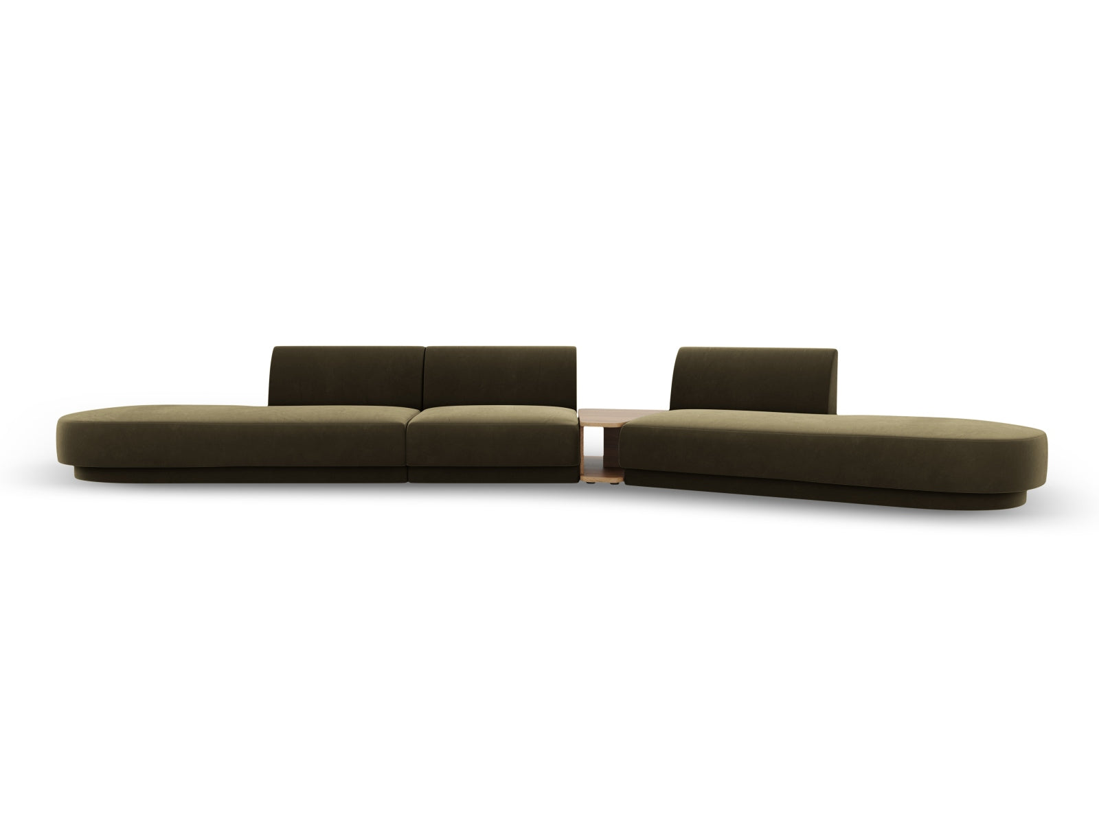 Miley Velour modulares Sofa rechts 5 Sitzer in Green präsentiert im Onlineshop von KAQTU Design AG. L-Sofa rechts ist von Micadoni