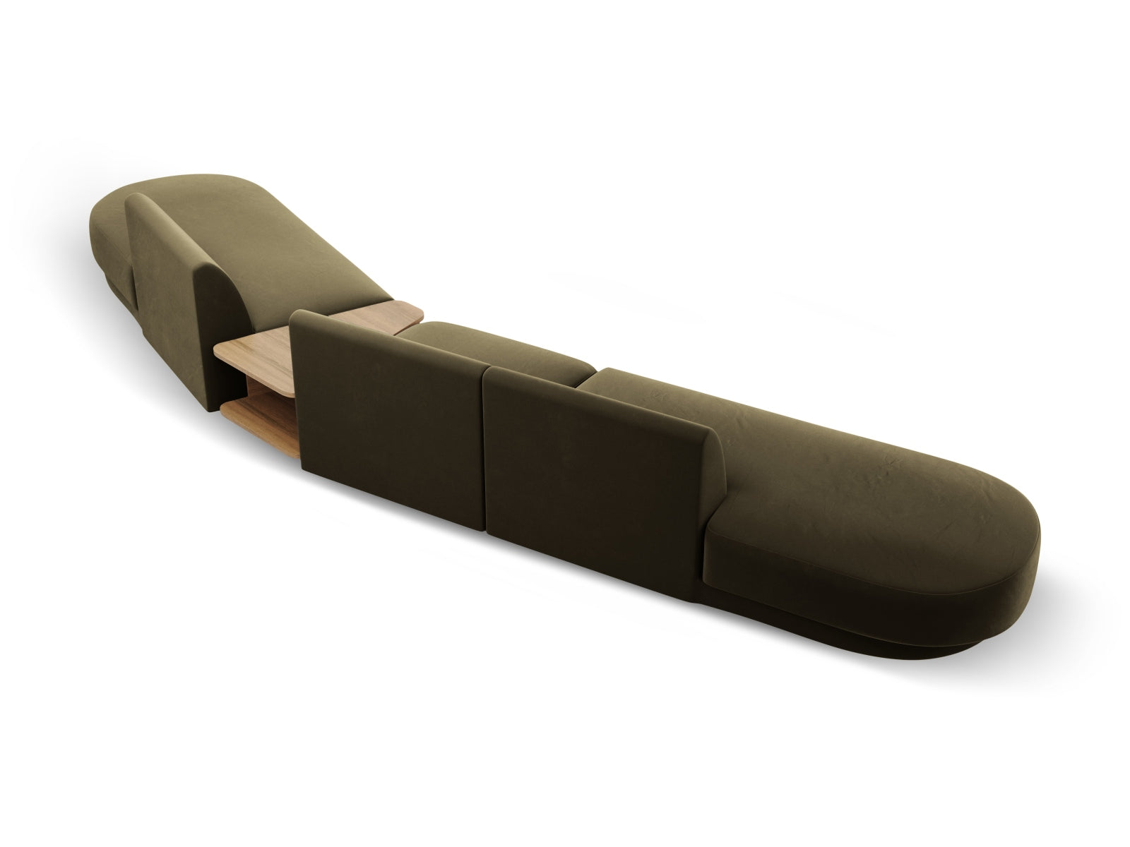 Miley Velour modulares Sofa rechts 5 Sitzer in Green präsentiert im Onlineshop von KAQTU Design AG. L-Sofa rechts ist von Micadoni