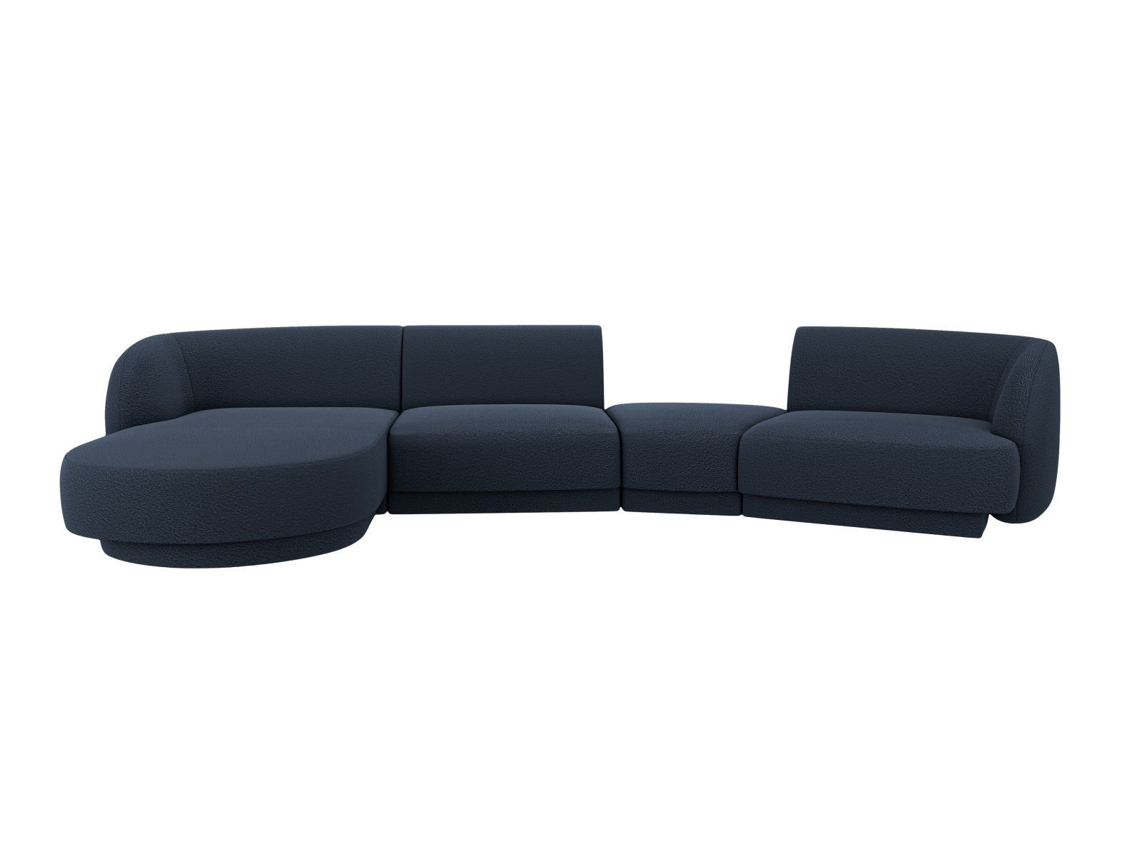 Miley Modulares Sofa links 4 Sitzer in Dark Blue präsentiert im Onlineshop von KAQTU Design AG. L-Sofa links ist von Micadoni