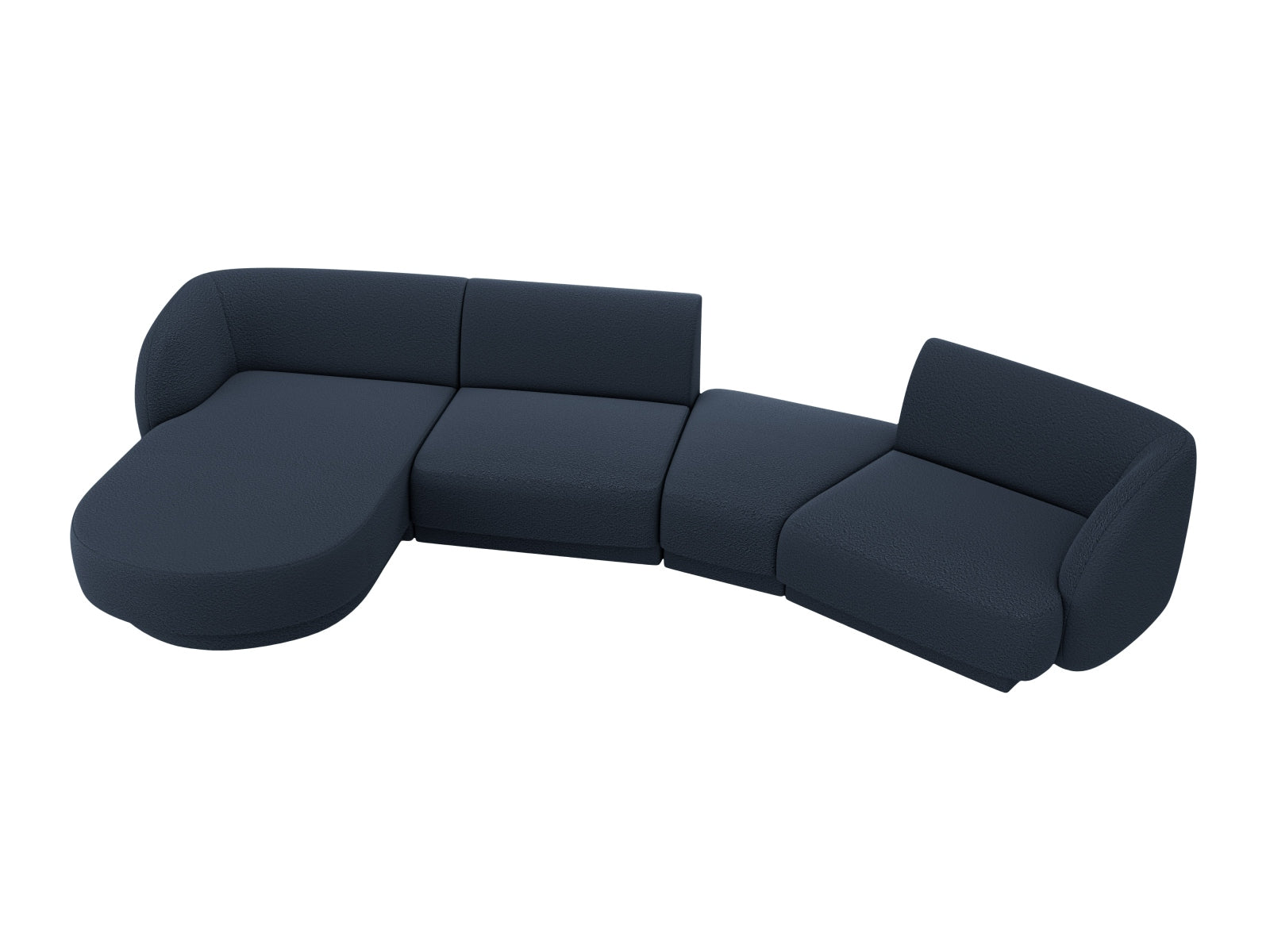 Miley Modulares Sofa links 4 Sitzer in Dark Blue präsentiert im Onlineshop von KAQTU Design AG. L-Sofa links ist von Micadoni