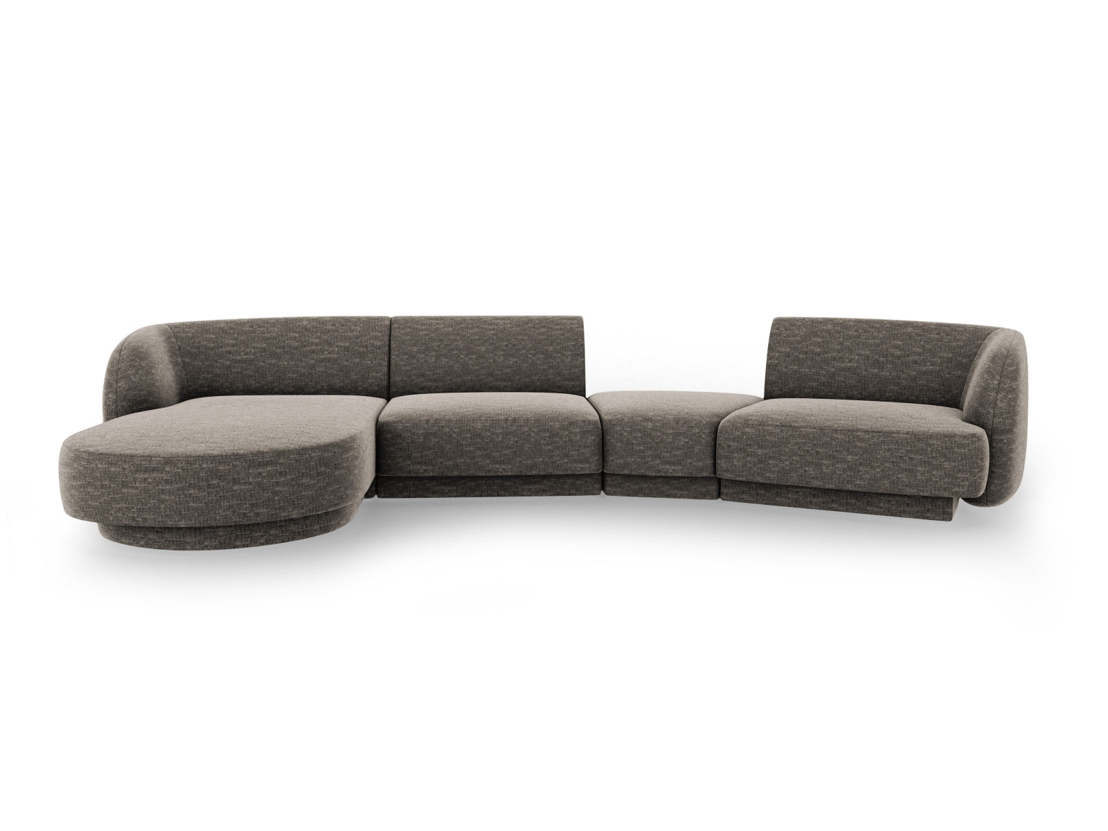 Miley Modulares Sofa links 4 Sitzer in Grey präsentiert im Onlineshop von KAQTU Design AG. L-Sofa links ist von Micadoni