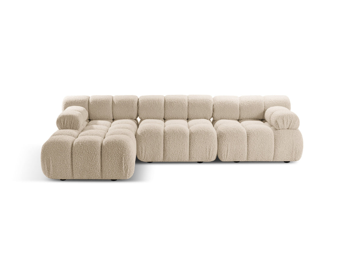 Bellis Boucle modulares Ecksofa links 4 Sitzer 155cm in Light Beige-Rolf präsentiert im Onlineshop von KAQTU Design AG. L-Sofa links ist von Micadoni