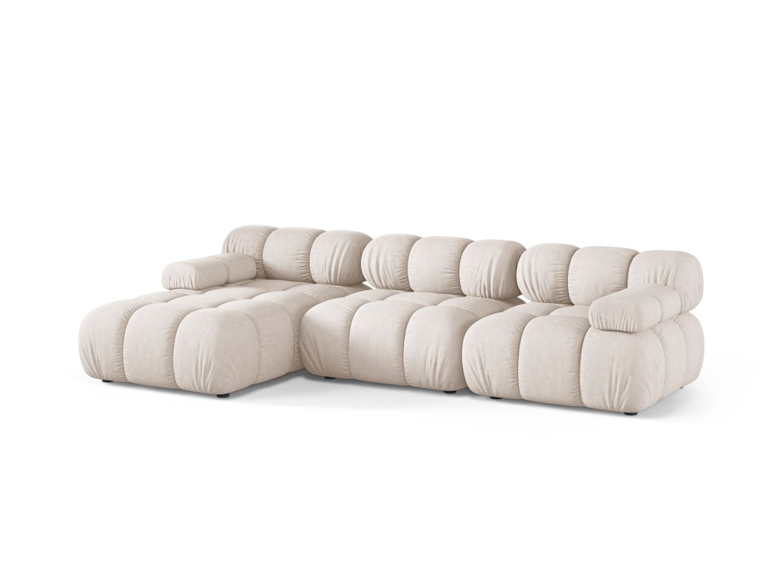 Modulares 4-Sitzer Ecksofa Bellis in stilvollem Beige, ideal für moderne Wohnräume, präsentiert von Micadoni.