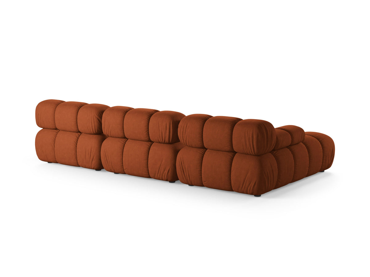 Bellis Ecksofa links von Micadoni, L-Form, Bezug Cappuccino-Liberty, schwarze Kunststoffbeine, 4-Sitzer mit Chaiselongue