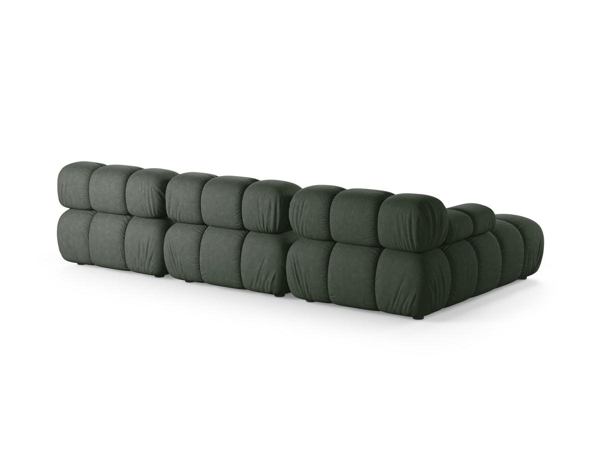 Bellis Ecksofa links von Micadoni, L-Form, Bezug Cappuccino-Liberty, schwarze Kunststoffbeine, 4-Sitzer mit Chaiselongue