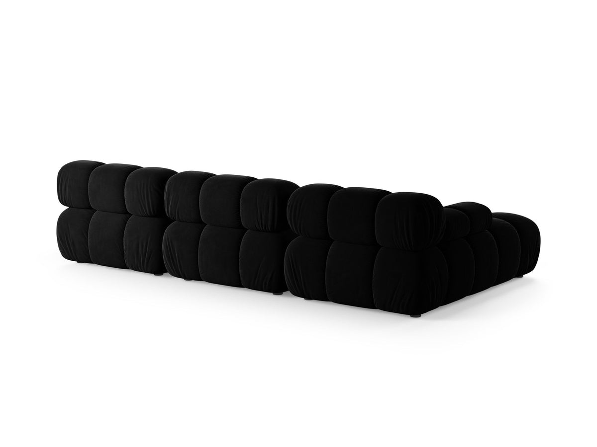 Bellis Ecksofa links von Micadoni, L-Form, Bezug Cappuccino-Liberty, schwarze Kunststoffbeine, 4-Sitzer mit Chaiselongue