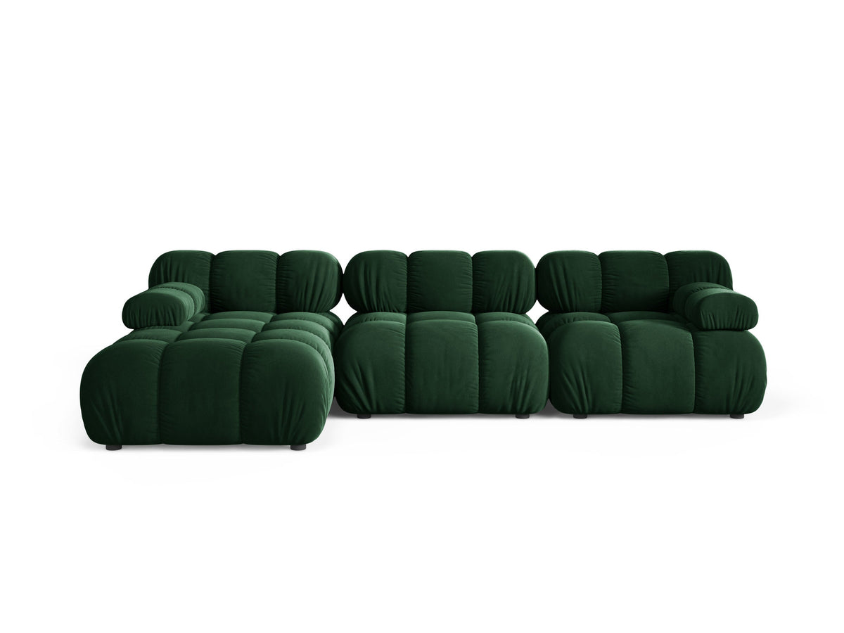 Bellis Velour modulares Ecksofa links 4 Sitzer 155cm in Bottle Green-Bluvel präsentiert im Onlineshop von KAQTU Design AG. L-Sofa links ist von Micadoni