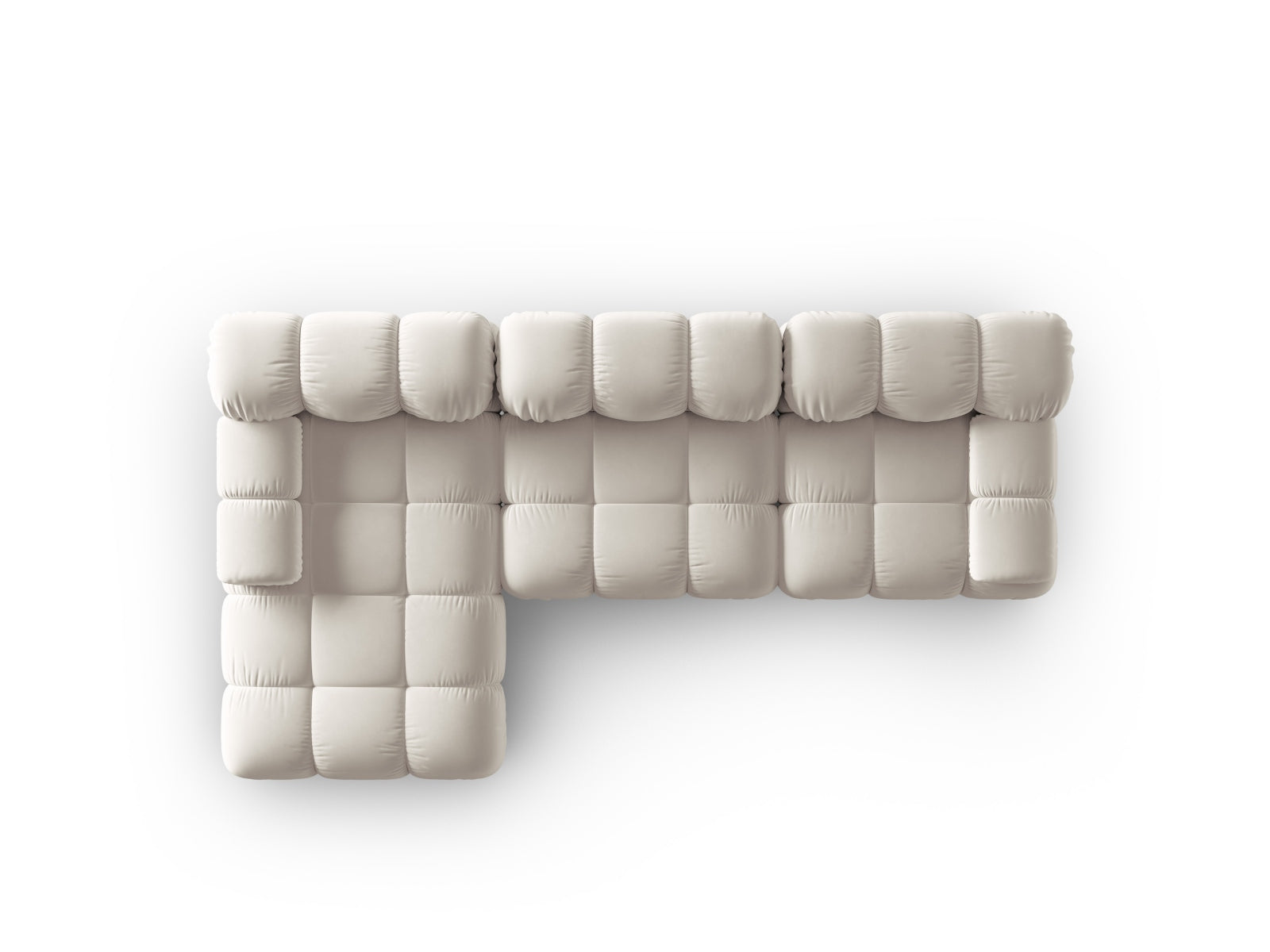 Entdecken Sie das Bellis Velour Ecksofa links von Micadoni – ein elegantes 4-Sitzer Sofa, das Komfort und individuelle Gestaltungsmöglichkeiten für Ihr Wohnzimmer bietet.