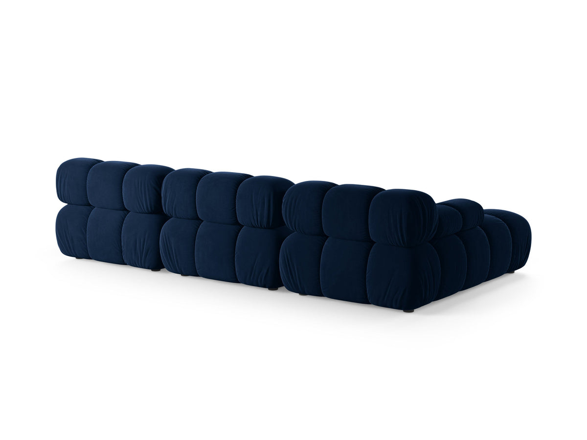 Bellis Velour modulares Ecksofa links 4 Sitzer 155cm in Royal Blue-Bluvel präsentiert im Onlineshop von KAQTU Design AG. L-Sofa links ist von Micadoni