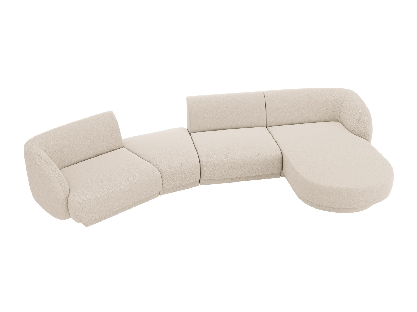 Miley Modulares Sofa rechts 4 Sitzer in Beige präsentiert im Onlineshop von KAQTU Design AG. L-Sofa rechts ist von Micadoni