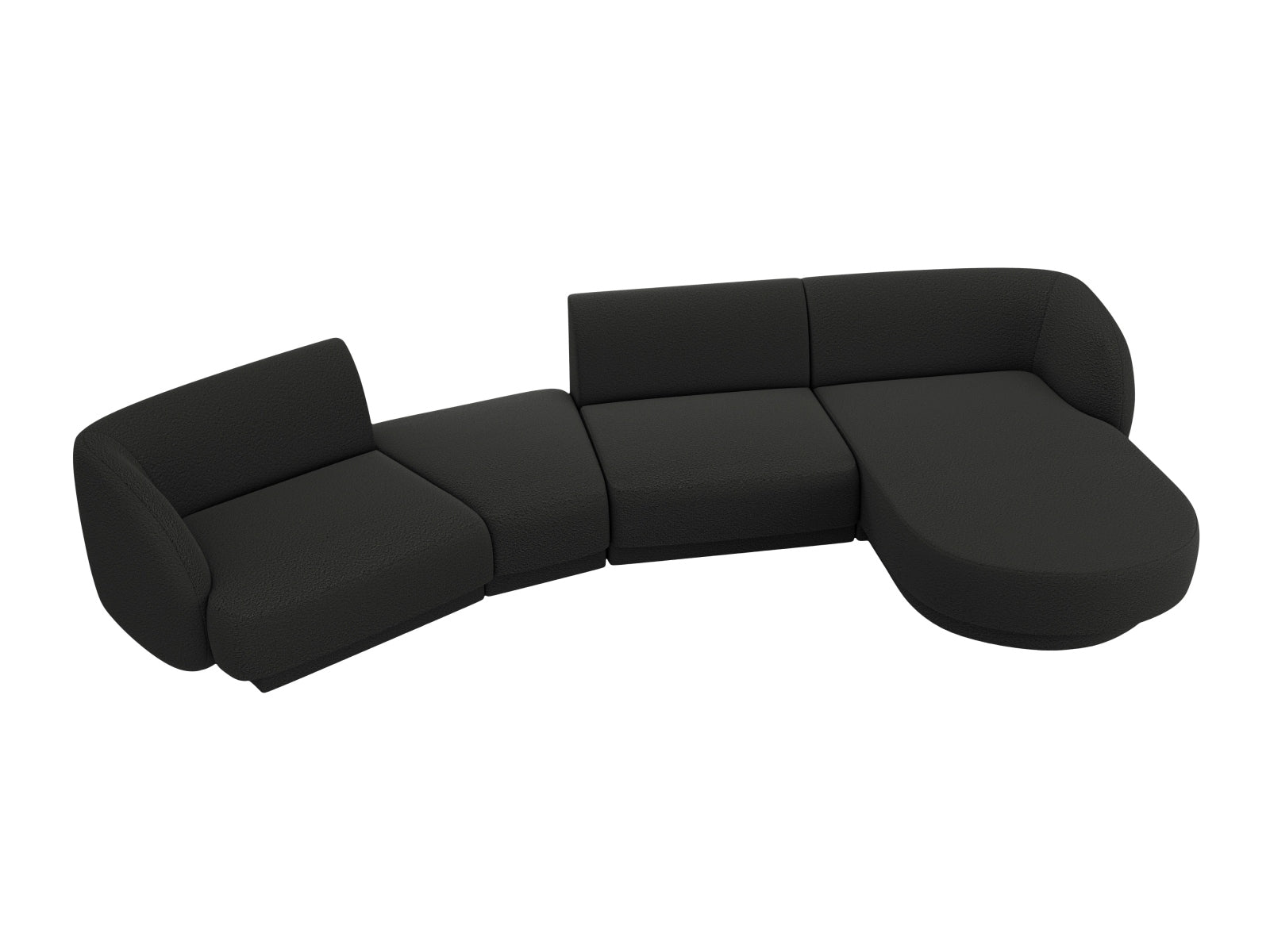 Miley Modulares Sofa rechts 4 Sitzer in Black präsentiert im Onlineshop von KAQTU Design AG. L-Sofa rechts ist von Micadoni