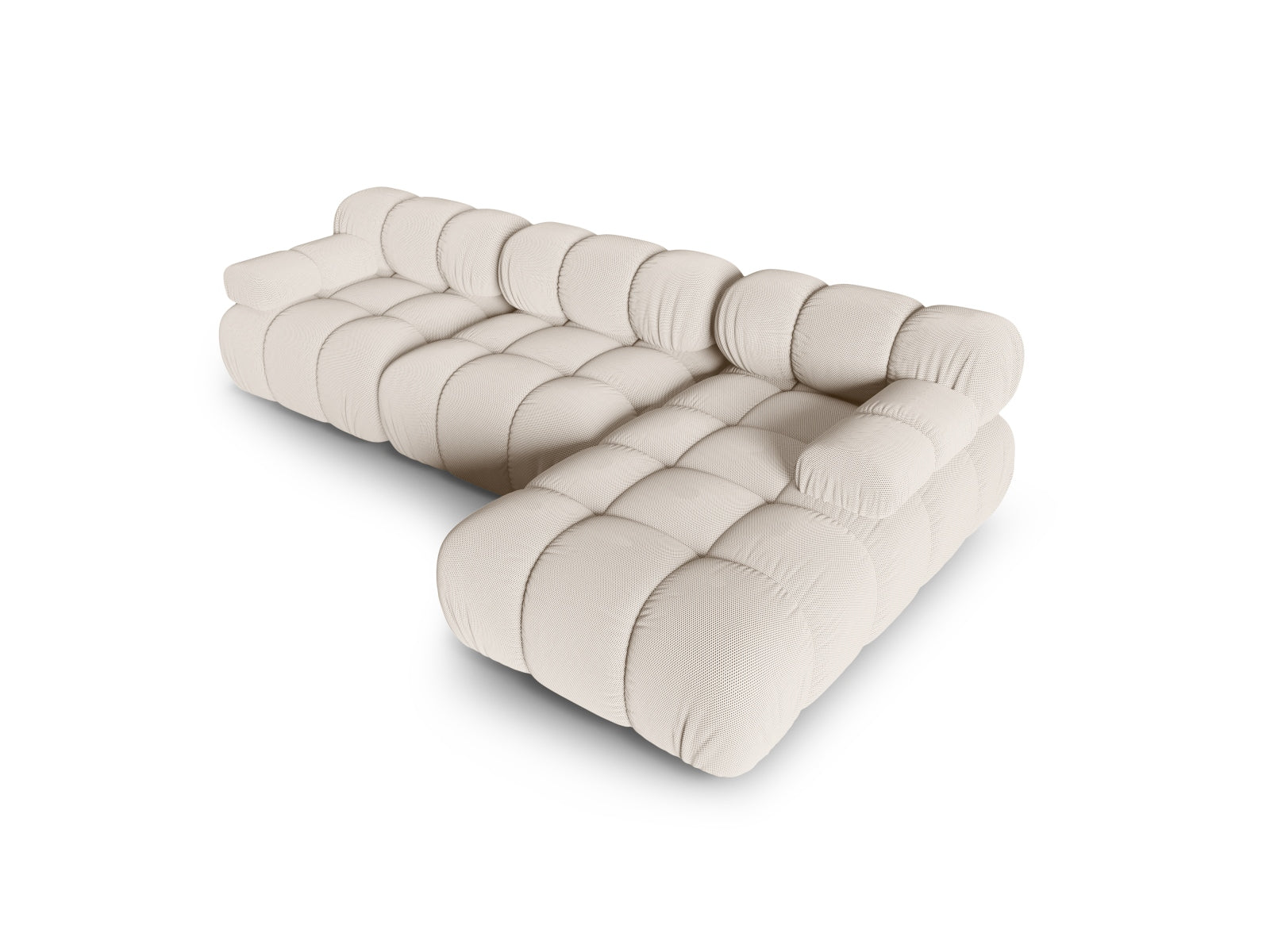 Modulares Ecksofa Bellis in hellem Beige, 4-Sitzer, rechte Ausführung, perfekt für moderne Wohnkonzepte von Micadoni.