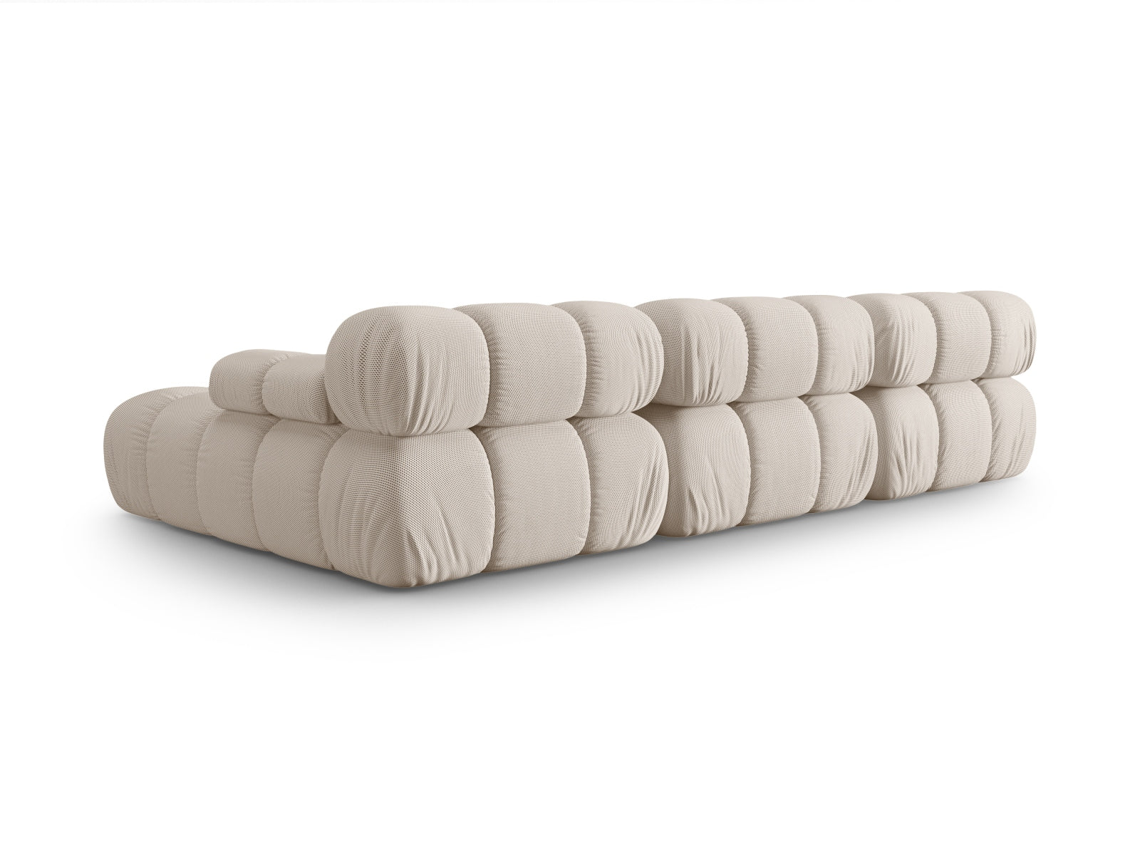 Elegantes, modulares Ecksofa Bellis in sanftem Beige, 4-Sitzer, rechte Variante, ideal für stilvolle Wohnräume von Micadoni.