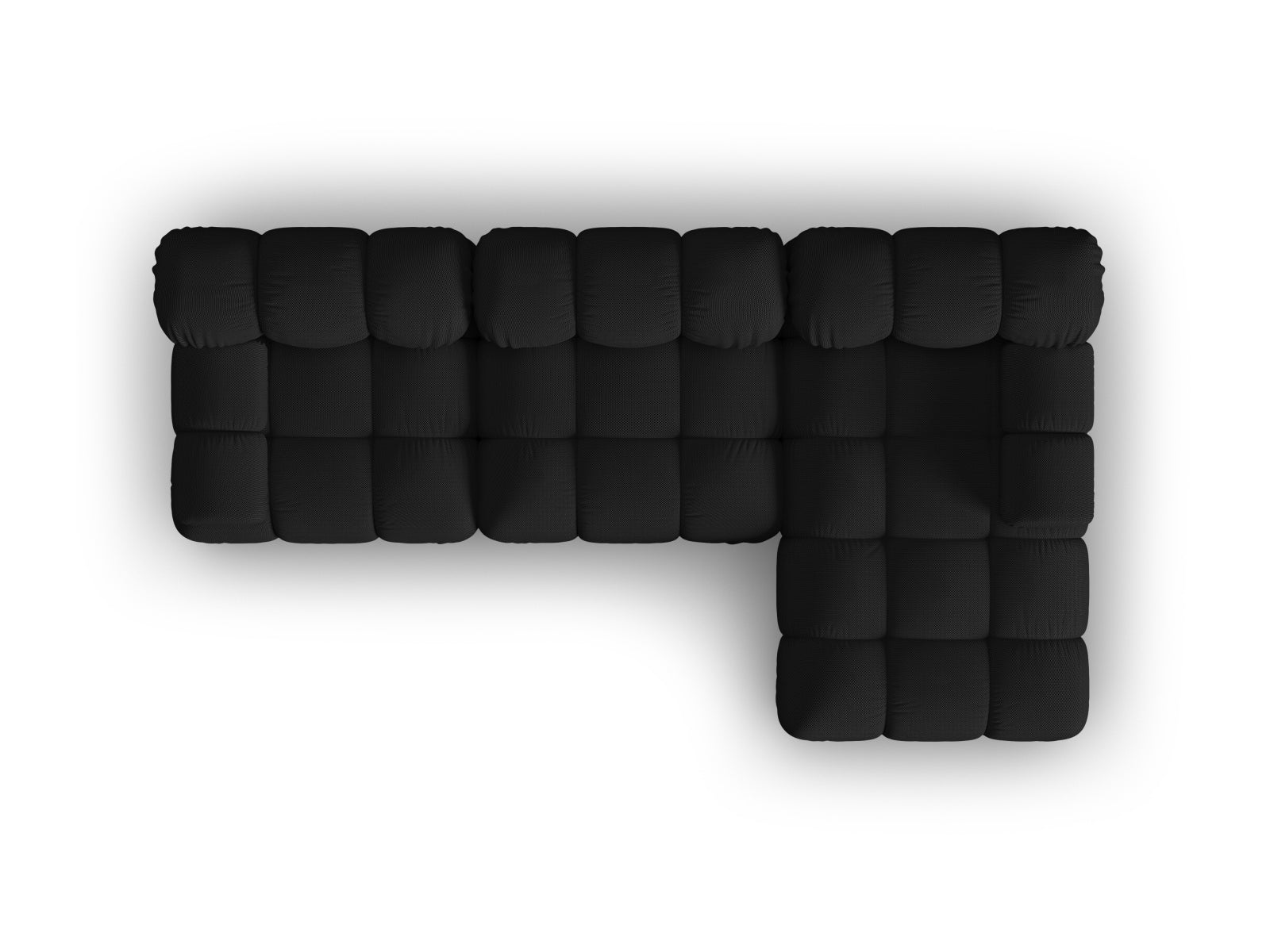 Stylisches Bellis Ecksofa in Schwarz, 4-Sitzer, 155 cm, perfekt für zeitgemäße Wohnkonzepte, erhältlich bei Micadoni.
