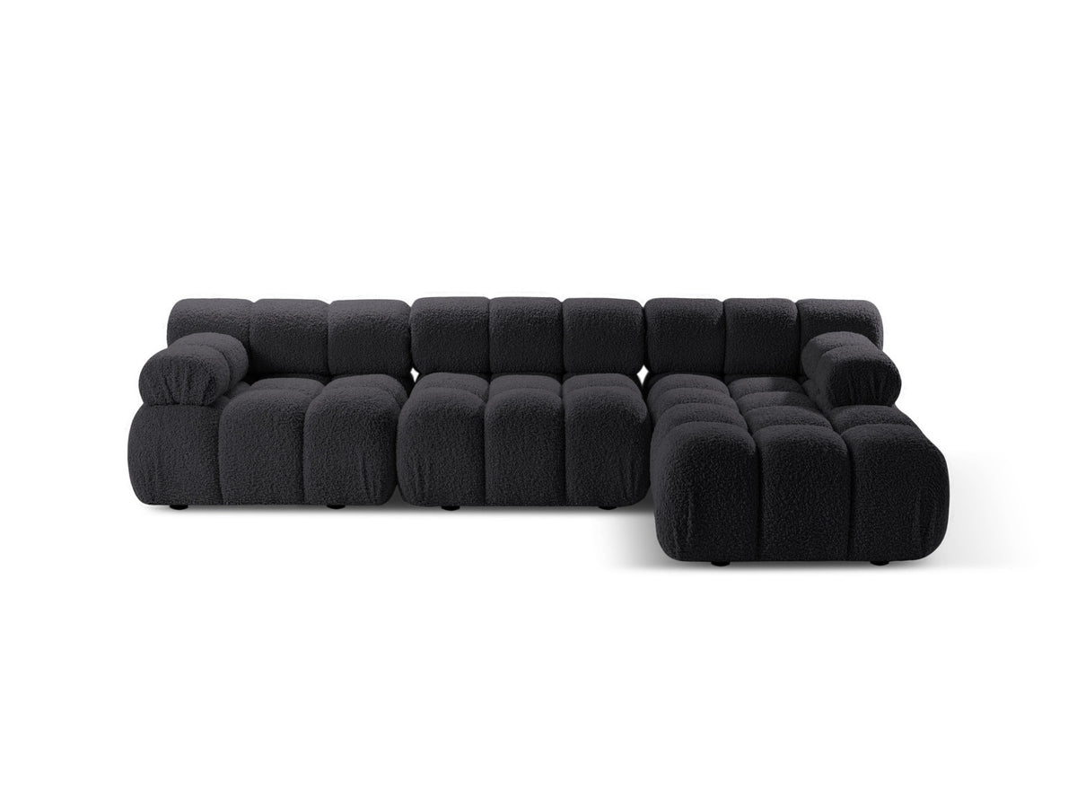Bellis Boucle modulares Ecksofa rechts 4 Sitzer 155cm in Graphite-Rolf präsentiert im Onlineshop von KAQTU Design AG. L-Sofa rechts ist von Micadoni