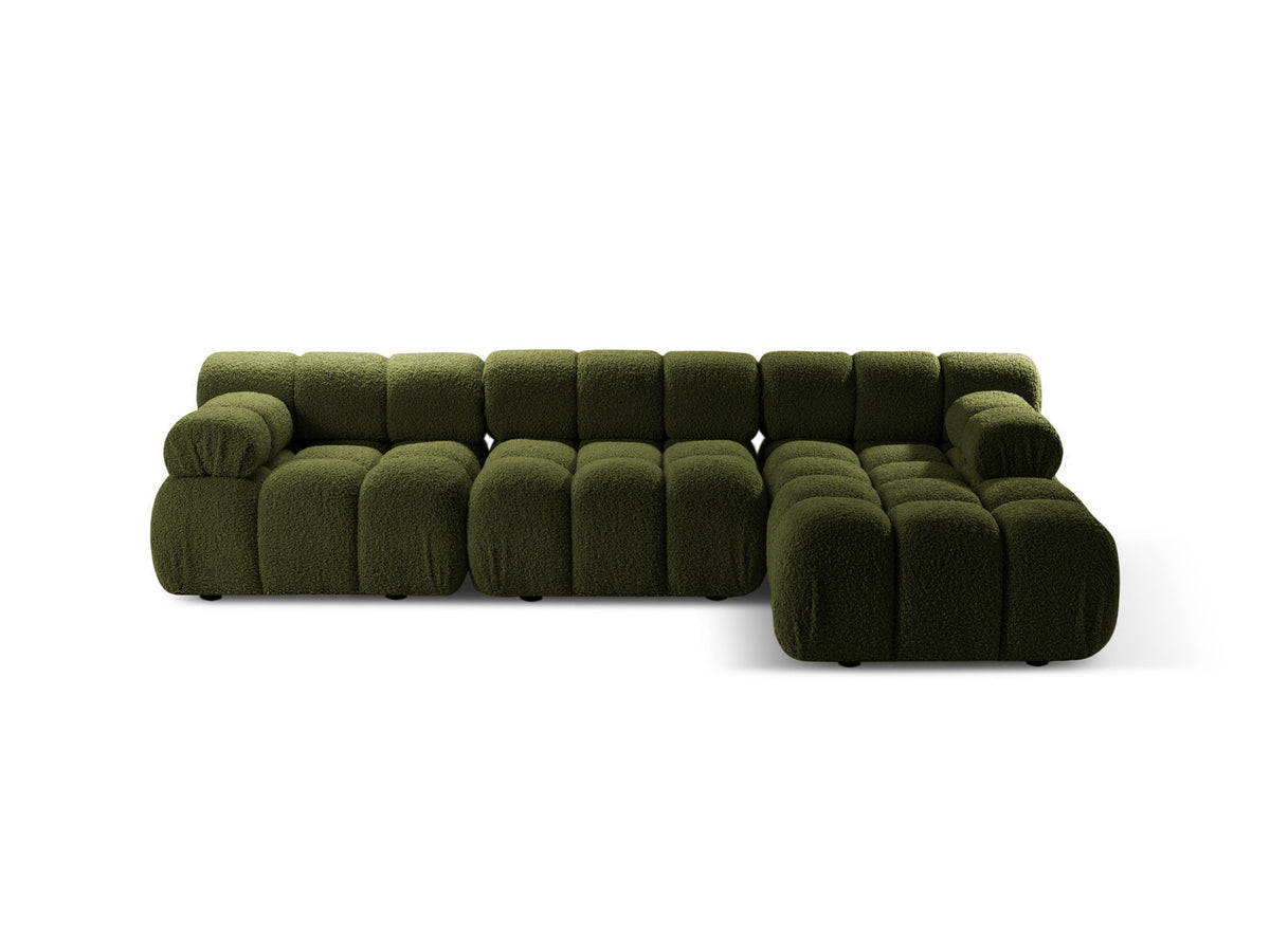Bellis Boucle modulares Ecksofa rechts 4 Sitzer 155cm in Green-Rolf präsentiert im Onlineshop von KAQTU Design AG. L-Sofa rechts ist von Micadoni