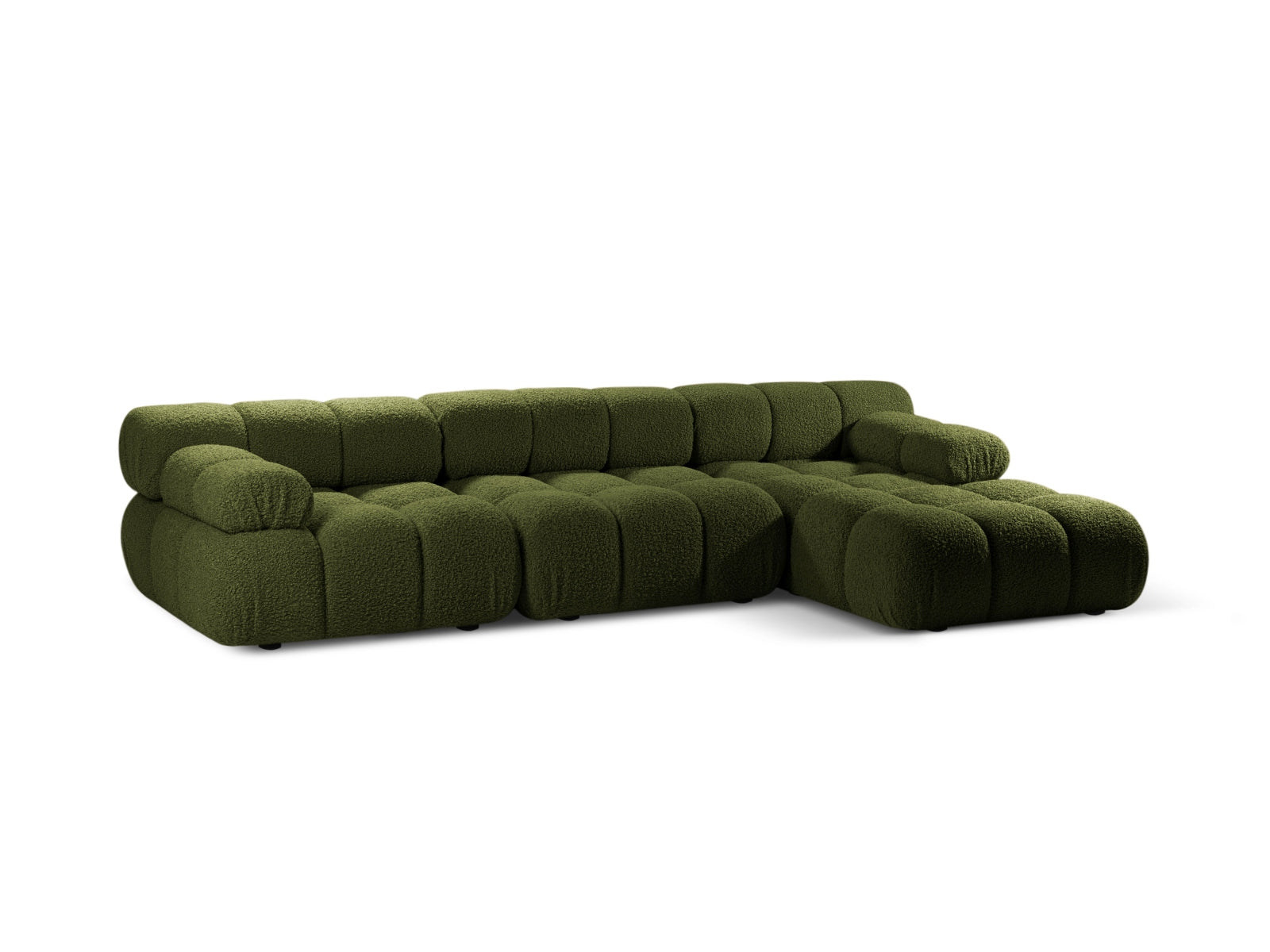Bellis Boucle modulares Ecksofa rechts 4 Sitzer 155cm in Green präsentiert im Onlineshop von KAQTU Design AG. Ecksofa rechts ist von Micadoni