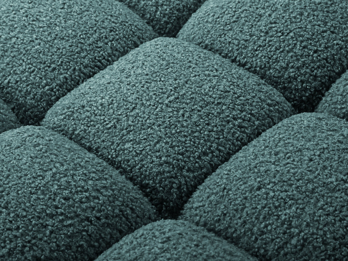 Bellis Boucle modulares Ecksofa rechts 4 Sitzer 155cm in Petrol-Rolf präsentiert im Onlineshop von KAQTU Design AG. L-Sofa rechts ist von Micadoni
