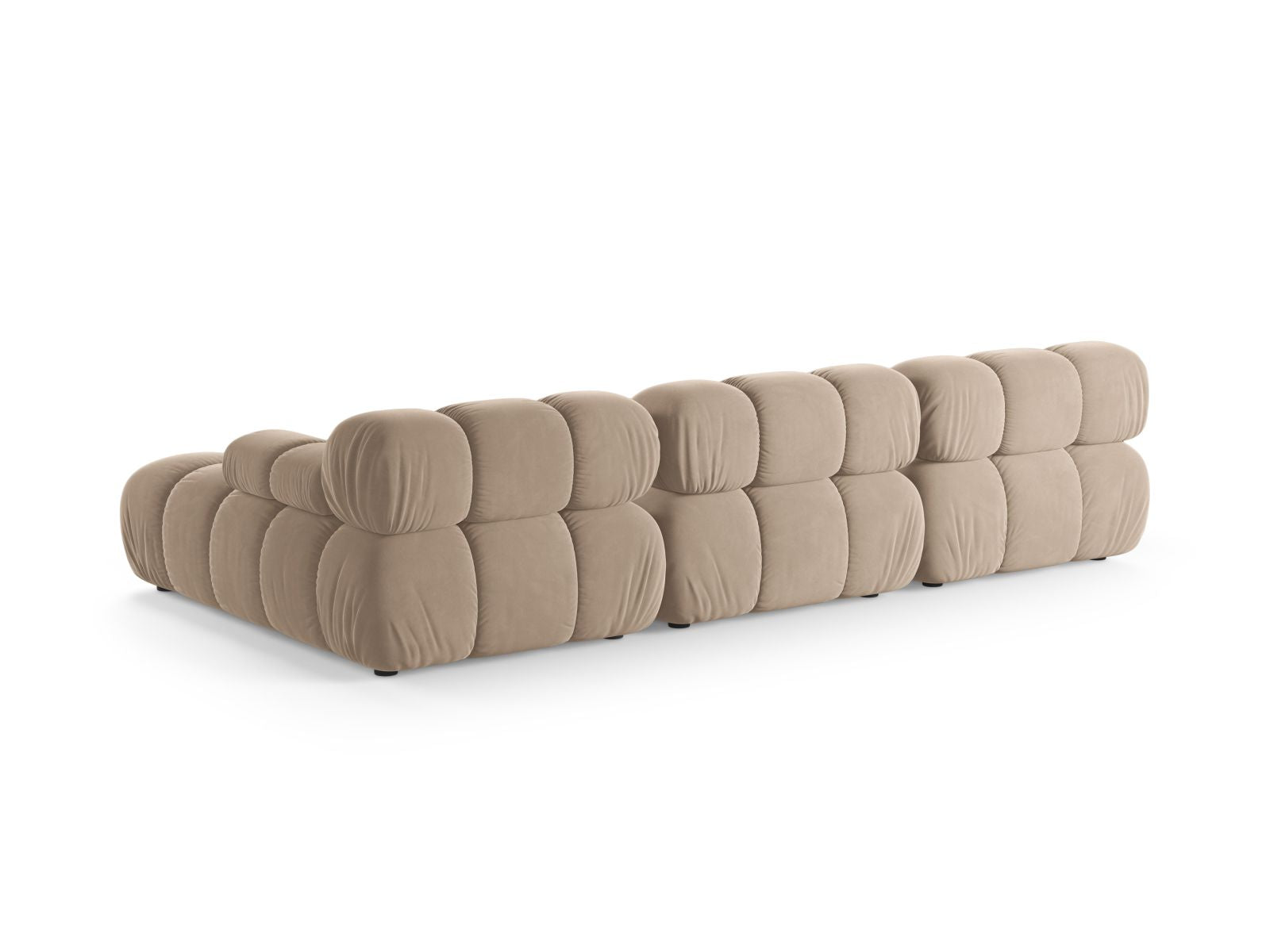 Beiges 4-Sitzer Ecksofa Bellis von Micadoni, modulares Design für stilvolle Wohnräume, vereint Eleganz und Gemütlichkeit.