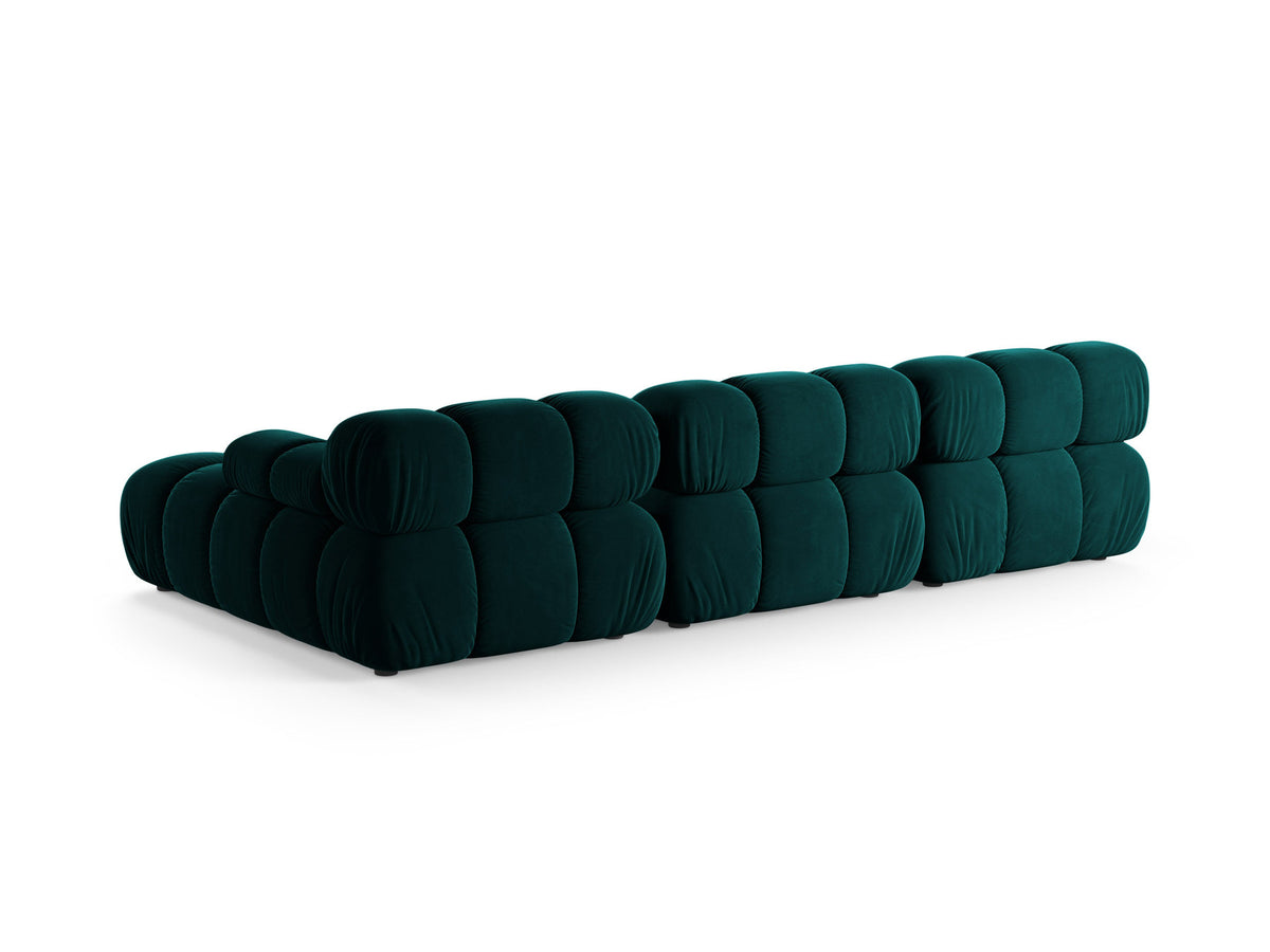 Bellis Ecksofa rechts 4-Sitzer von Micadoni, L-Sofa in Cappuccino-Liberty mit Massivholzrahmen und schwarzen Kunststoffbeinen, Ausrichtung rechts