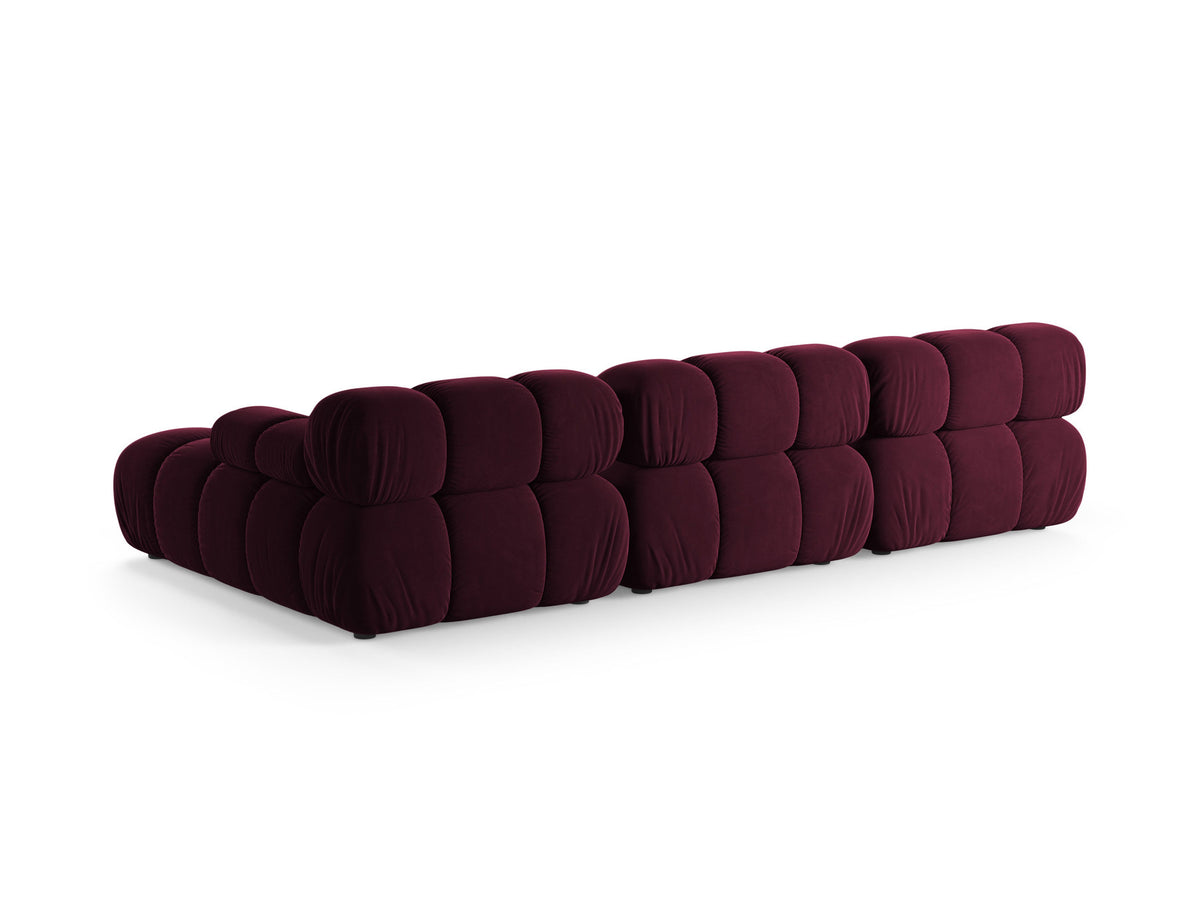 Bellis Ecksofa rechts 4-Sitzer von Micadoni, L-Sofa in Cappuccino-Liberty mit Massivholzrahmen und schwarzen Kunststoffbeinen, Ausrichtung rechts
