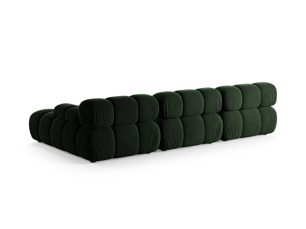 Bellis Ecksofa rechts 4-Sitzer von Micadoni, L-Sofa in Cappuccino-Liberty mit Massivholzrahmen und schwarzen Kunststoffbeinen, Ausrichtung rechts