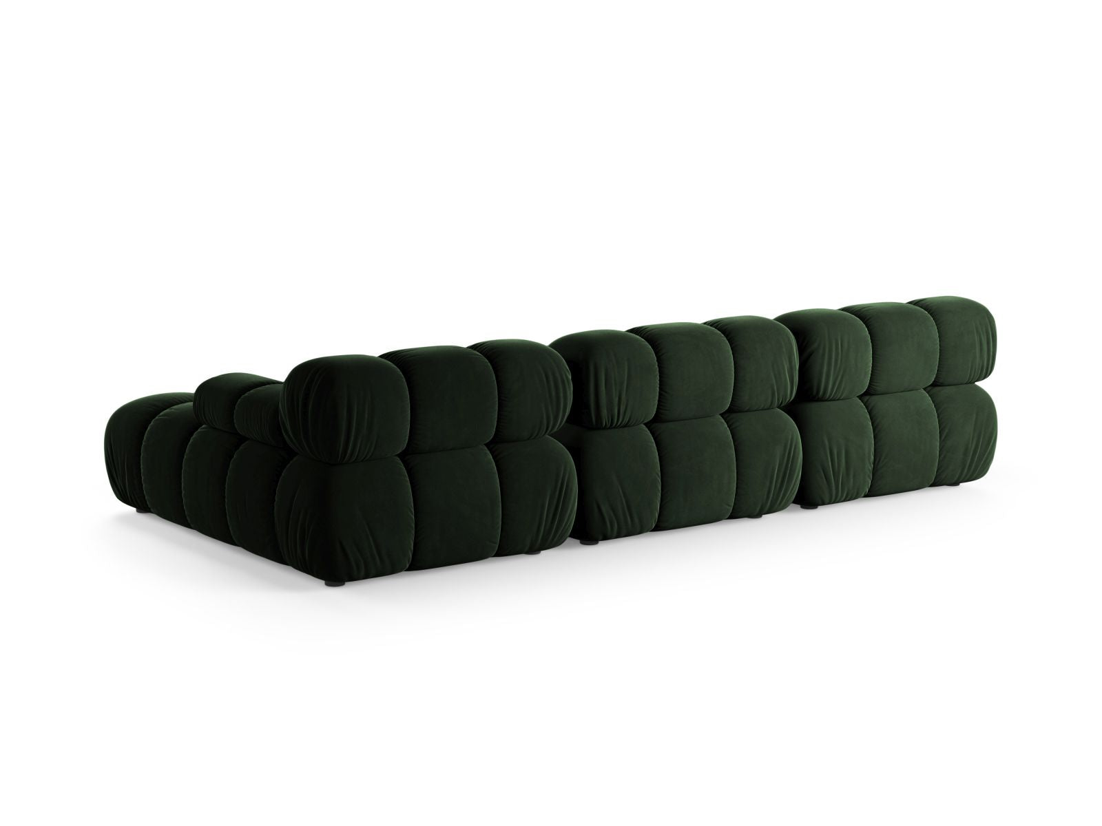 Elegantes 4-Sitzer Ecksofa Bellis in sattem Flaschengrün, ideal für stilvolle Wohnräume und entspannende Momente.