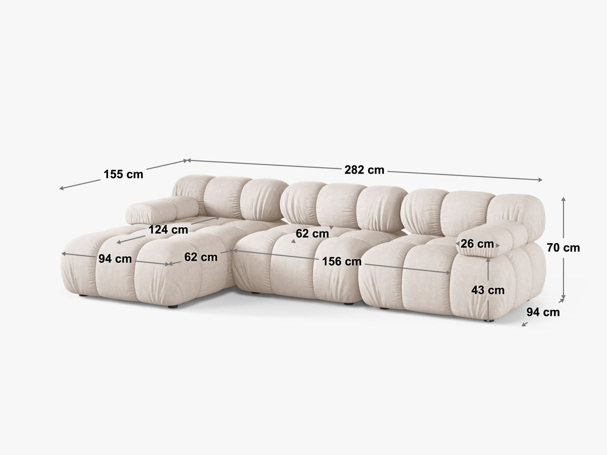 4-Sitzer Modular Ecksofa rechts Bellis in Grey-Venus präsentiert im Onlineshop von KAQTU Design AG. Ecksofa rechts ist von Micadoni