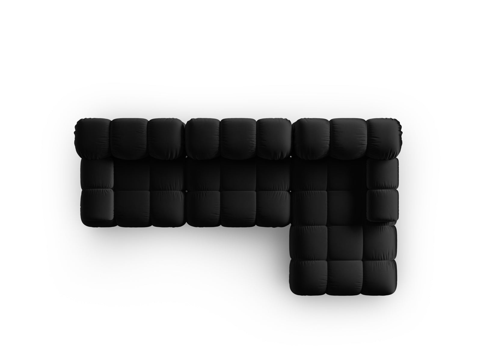 Elegantes Bellis Velour Ecksofa in der rechten Variante, 4-Sitzer, ideal für stilvolle Wohnräume und gemütliche Abende.