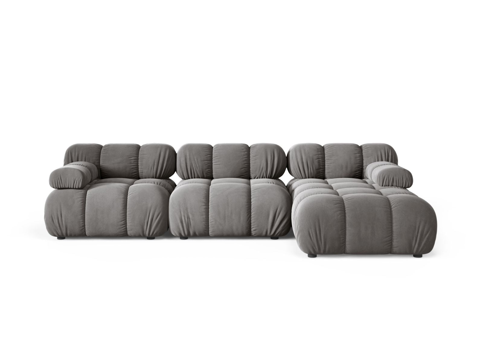 Bellis Velour modulares Ecksofa rechts 4 Sitzer 155cm in Light Grey-Bluvel präsentiert im Onlineshop von KAQTU Design AG. Ecksofa rechts ist von Micadoni