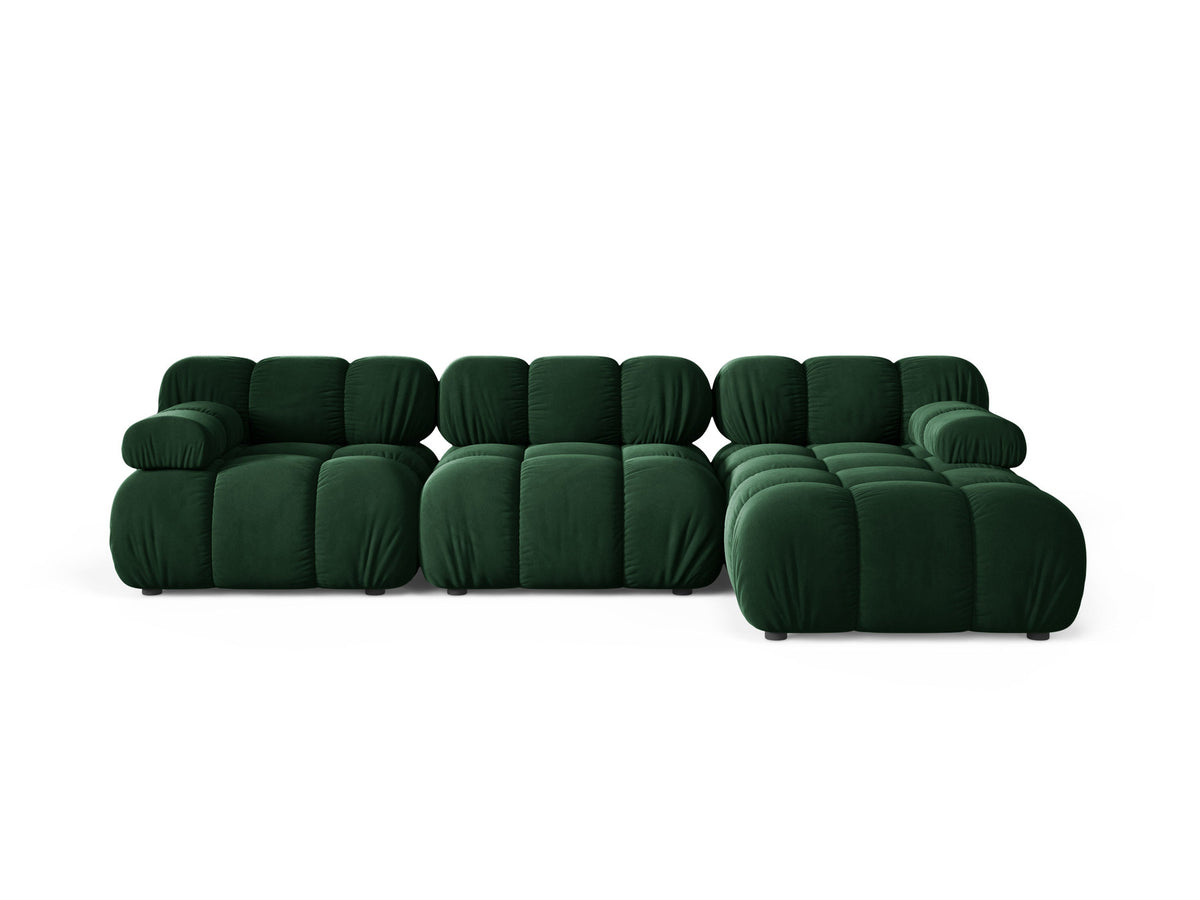 Bellis Velour modulares Ecksofa rechts 4 Sitzer 155cm in Bottle Green-Bluvel präsentiert im Onlineshop von KAQTU Design AG. L-Sofa rechts ist von Micadoni