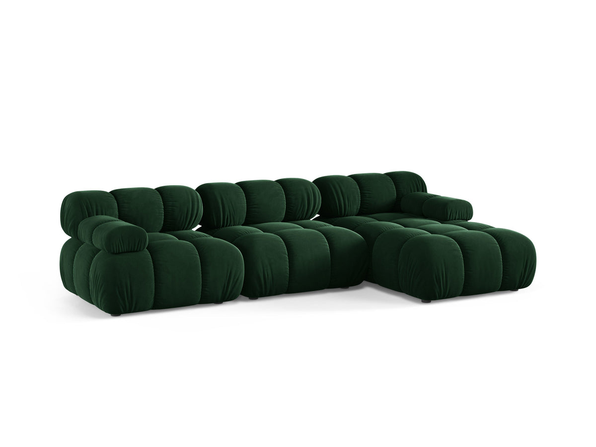 Bellis Velour modulares Ecksofa rechts 4 Sitzer 155cm in Bottle Green-Bluvel präsentiert im Onlineshop von KAQTU Design AG. L-Sofa rechts ist von Micadoni