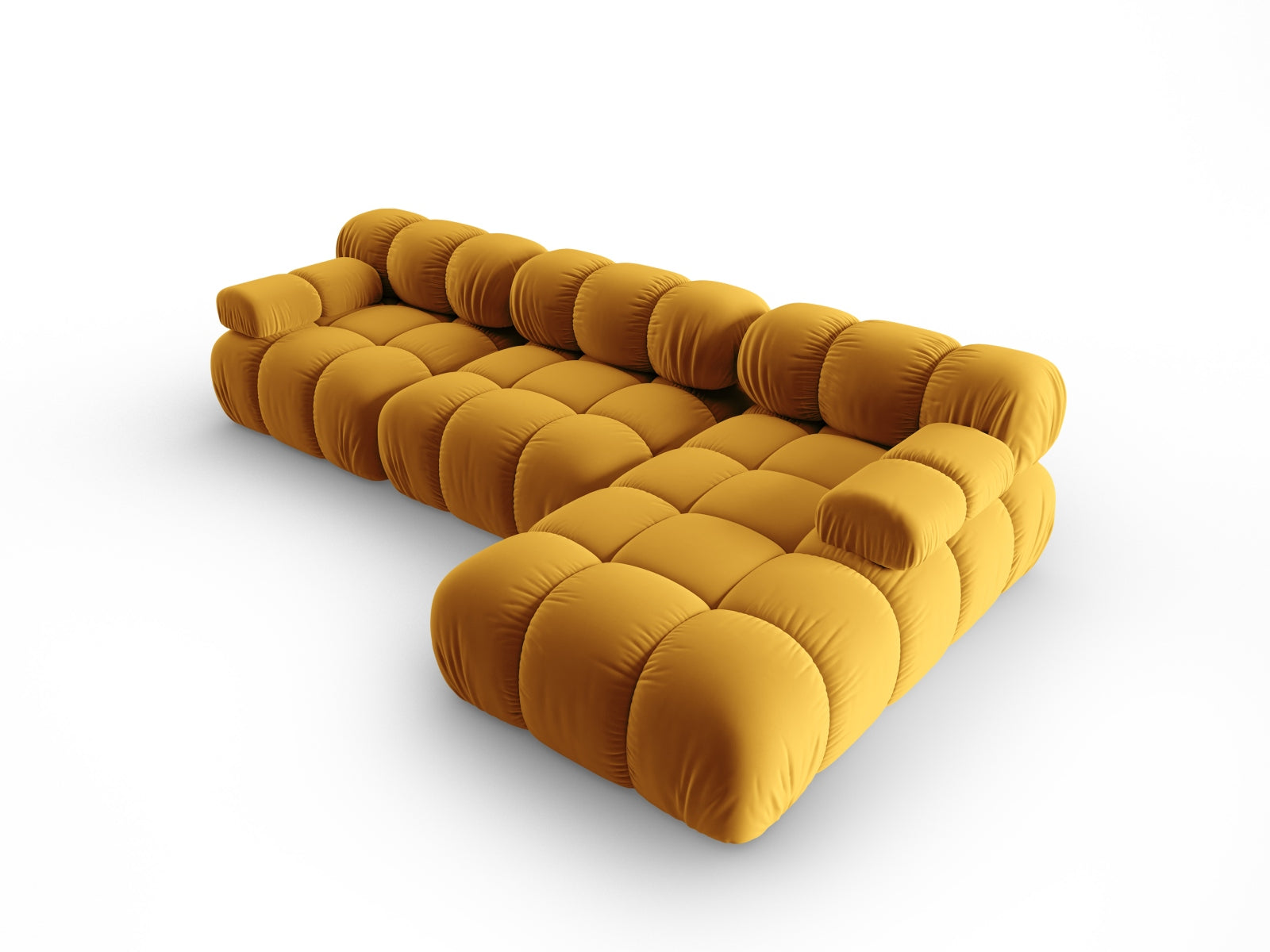Entdecken Sie das Bellis Velour Ecksofa rechts von Micadoni – ein stilvolles 4-Sitzer Sofa (155 cm), das Ihr Wohnzimmer mit Komfort und Eleganz bereichert.
