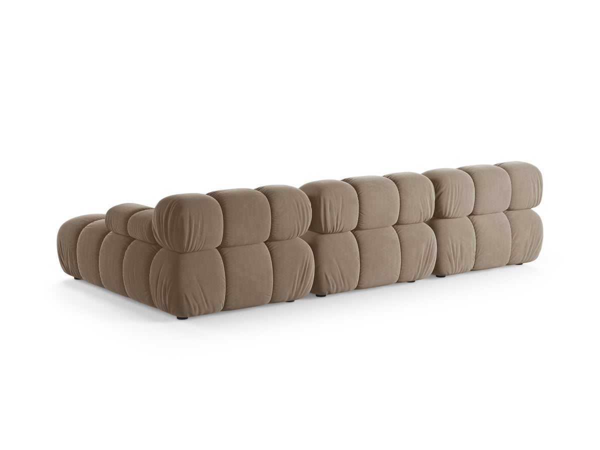 Bellis Velour modulares Ecksofa rechts 4 Sitzer 155cm in Cappuccino-Bluvel präsentiert im Onlineshop von KAQTU Design AG. L-Sofa rechts ist von Micadoni
