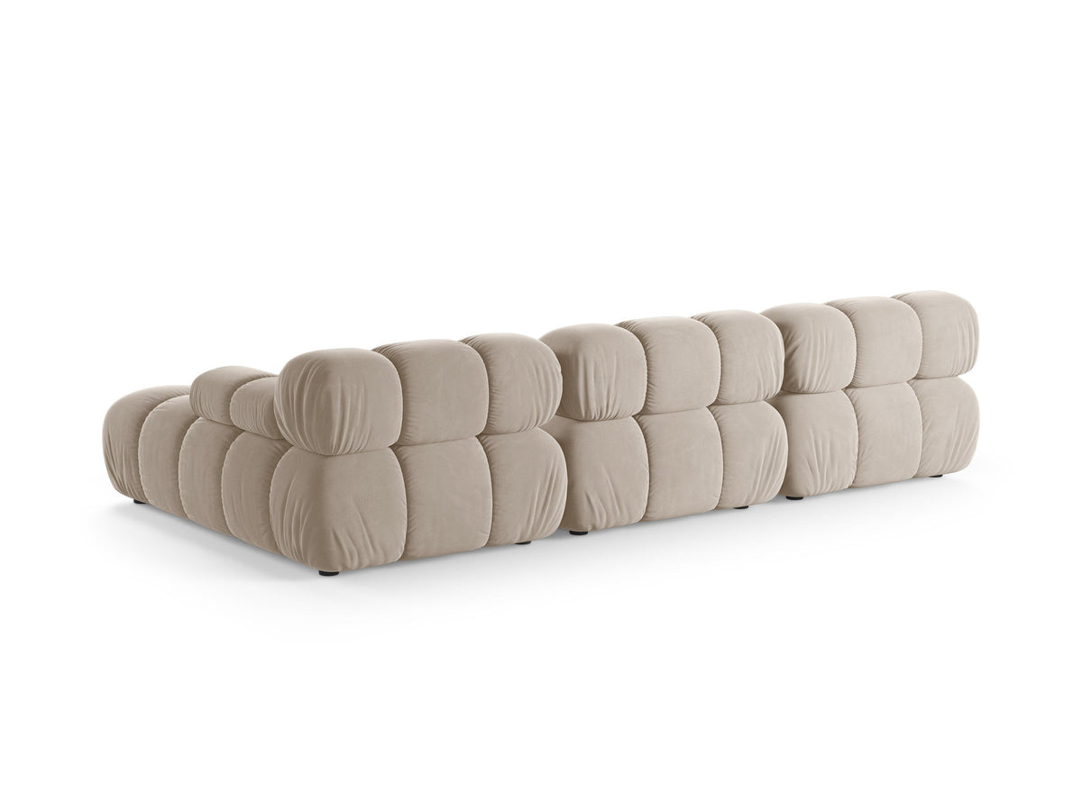 Bellis Velour modulares Ecksofa rechts 4 Sitzer 155cm in Dark Beige-Bluvel präsentiert im Onlineshop von KAQTU Design AG. L-Sofa rechts ist von Micadoni
