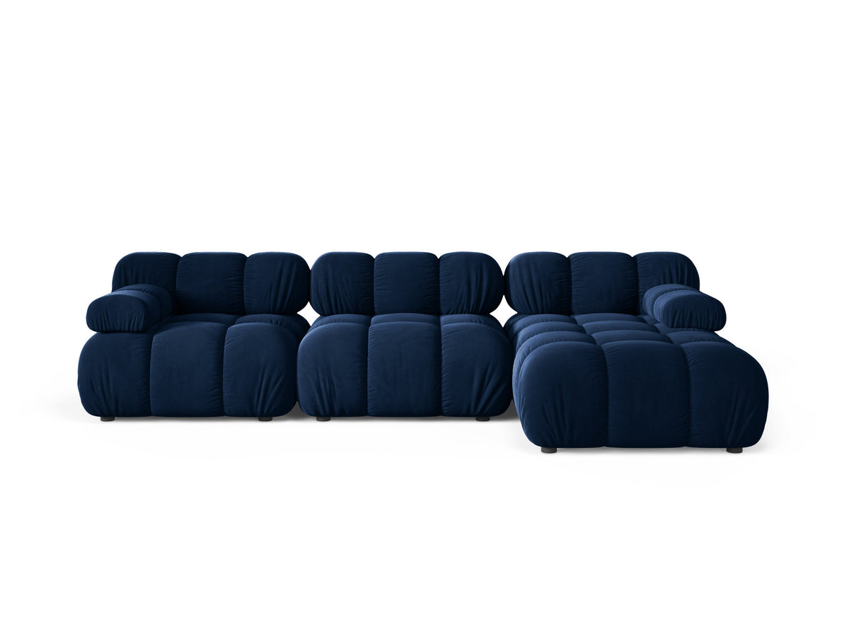 Bellis Velour modulares Ecksofa rechts 4 Sitzer 155cm in Royal Blue-Bluvel präsentiert im Onlineshop von KAQTU Design AG. L-Sofa rechts ist von Micadoni