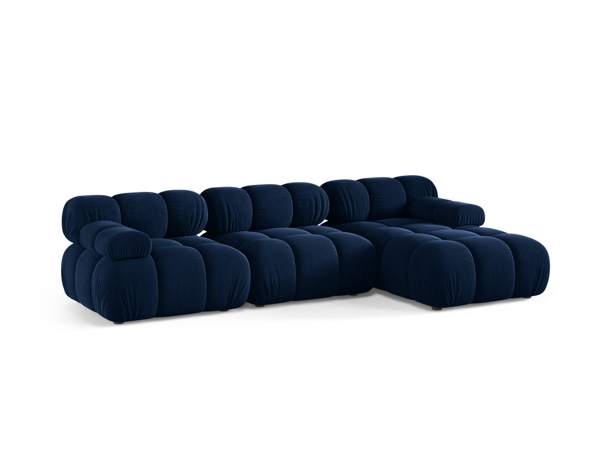 Bellis Velour modulares Ecksofa rechts 4 Sitzer 155cm in Royal Blue-Bluvel präsentiert im Onlineshop von KAQTU Design AG. L-Sofa rechts ist von Micadoni