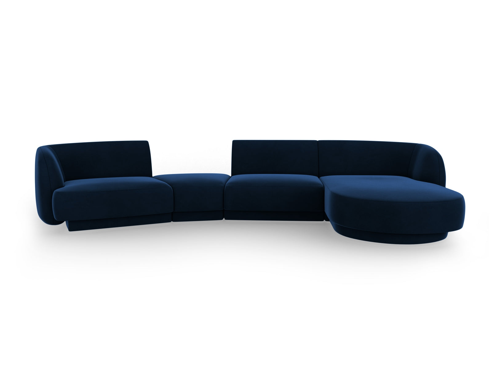 Miley Velour modulares Sofa rechts 4 Sitzer in Royal Blue präsentiert im Onlineshop von KAQTU Design AG. L-Sofa rechts ist von Micadoni