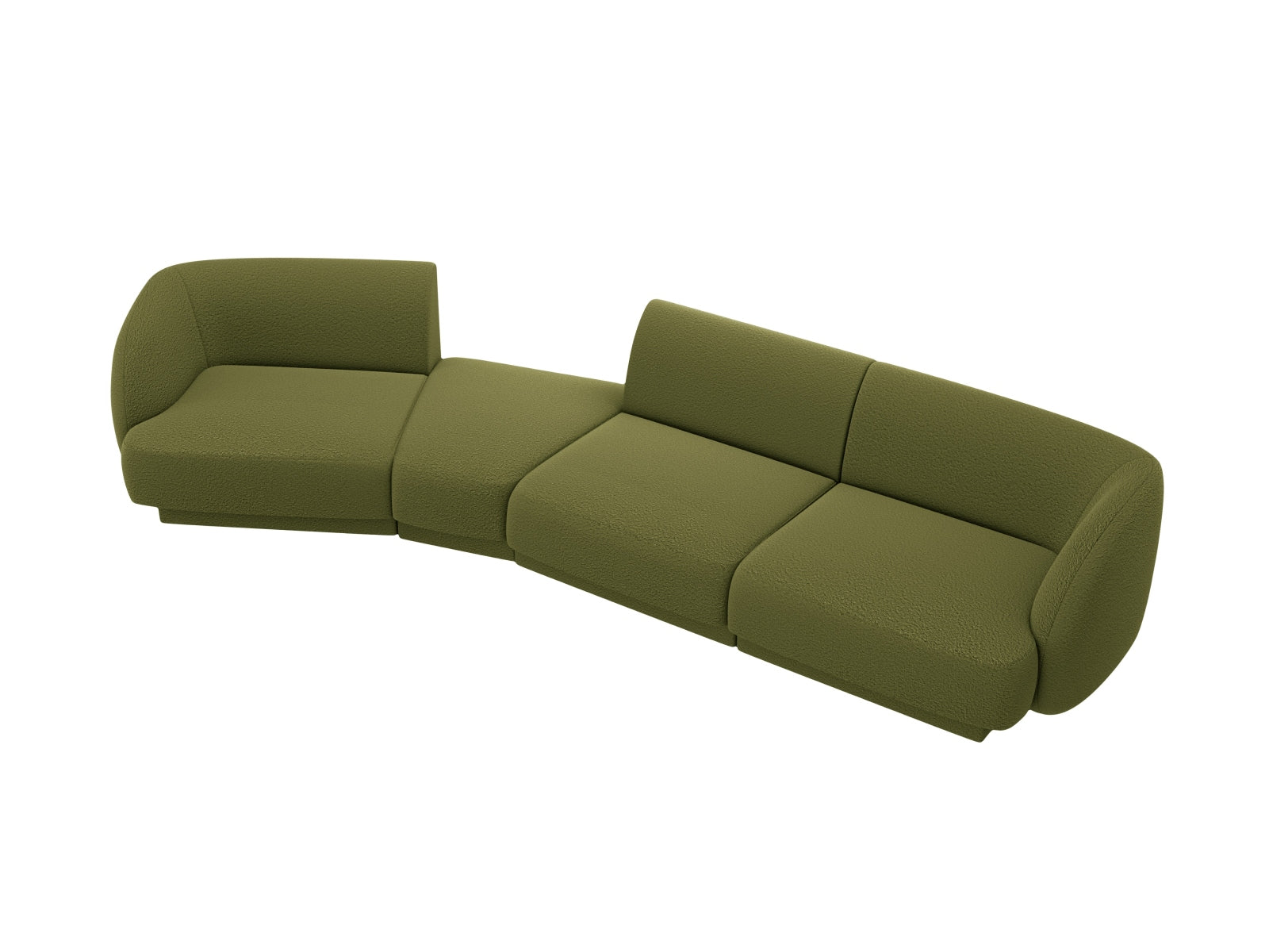 Miley Modulares Sofa links 4 Sitzer in Dark Olive Green präsentiert im Onlineshop von KAQTU Design AG. L-Sofa links ist von Micadoni