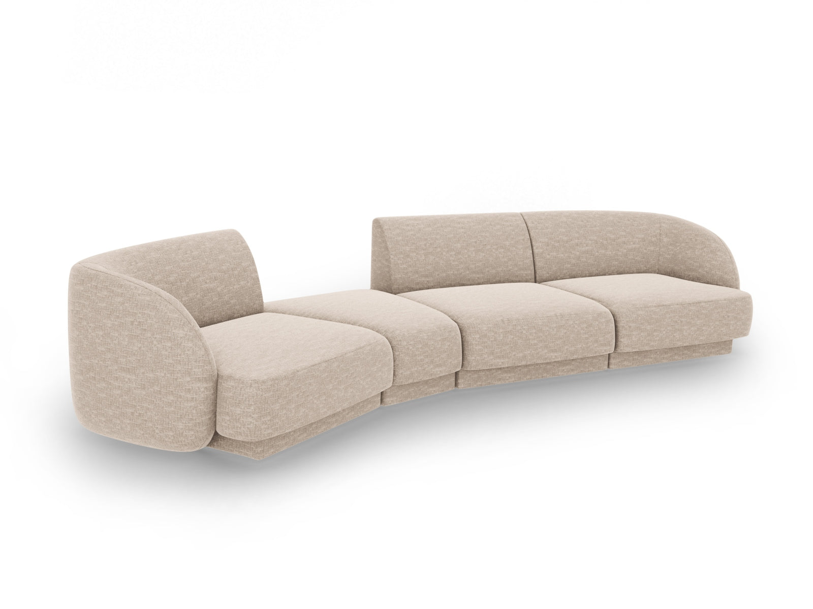 Miley Modulares Sofa links 4 Sitzer in Beige präsentiert im Onlineshop von KAQTU Design AG. L-Sofa links ist von Micadoni