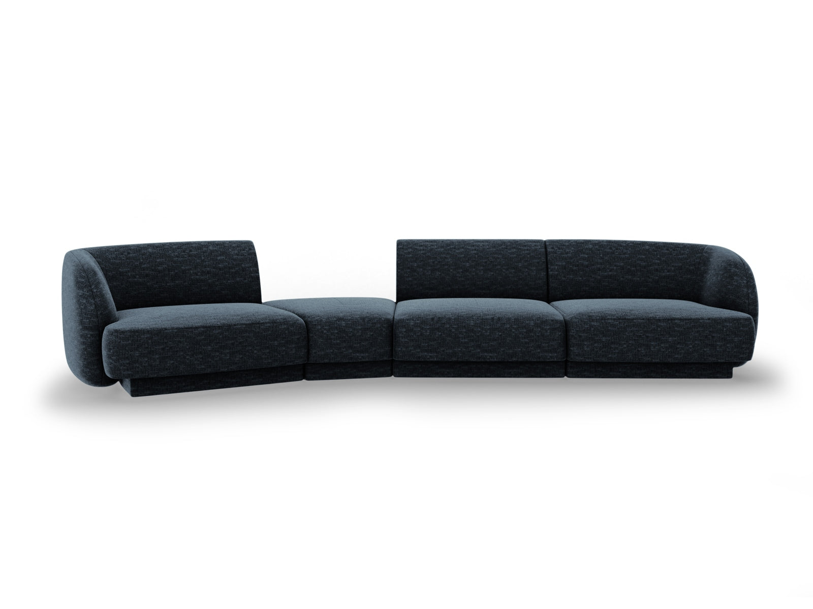 Miley Modulares Sofa links 4 Sitzer in Royal Blue präsentiert im Onlineshop von KAQTU Design AG. L-Sofa links ist von Micadoni