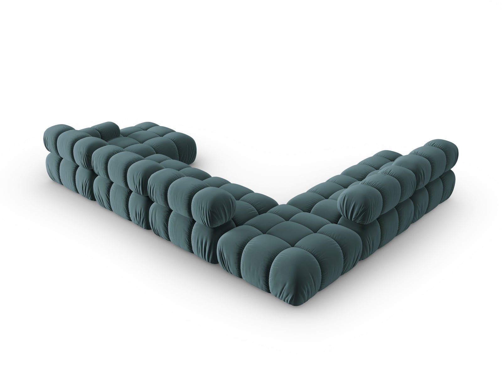 Erleben Sie das Bellis Velour Ecksofa links – ein elegantes 7-Sitzer Sofa mit 282 cm, das durch sein modulares Design und hohen Komfort besticht.
