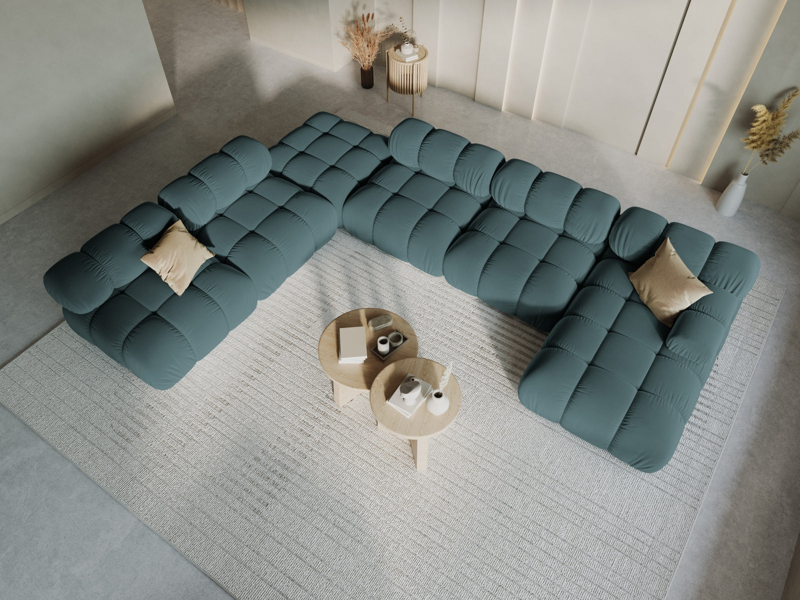 Entdecken Sie das elegante Bellis Velour Ecksofa links – 7 Sitzer mit 282 cm, ideal für stilvolle Wohnräume und gesellige Abende.