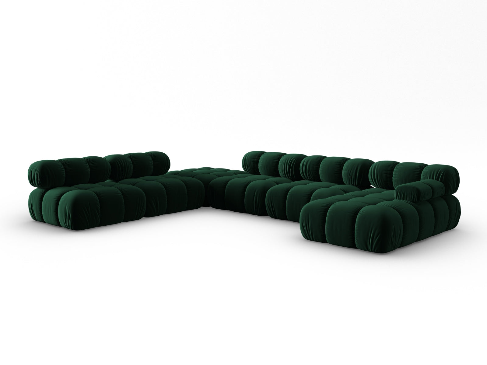 Erleben Sie das Bellis Velour Ecksofa links – ein 7-Sitzer mit 282 cm, das Komfort und Eleganz in Ihr Zuhause bringt.