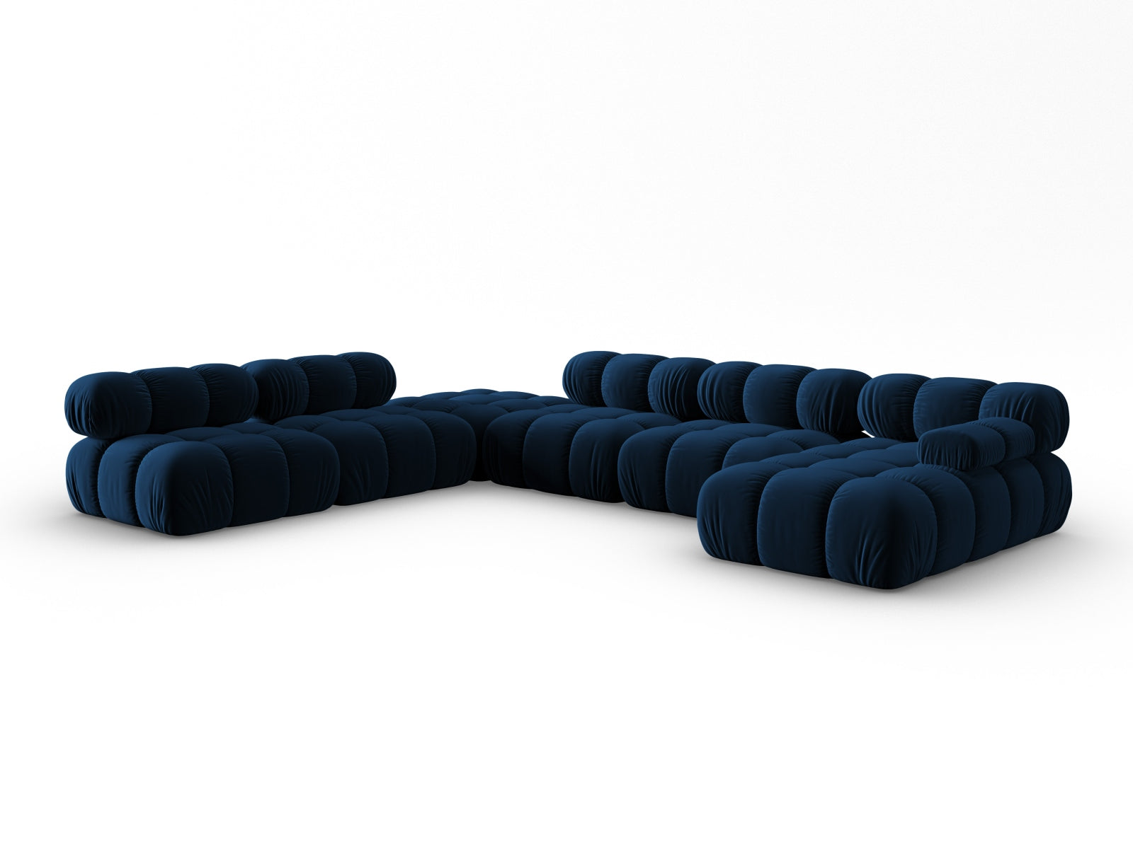 Erleben Sie das Bellis Velour Ecksofa links – ein 7-Sitzer mit 282 cm, das Komfort und Eleganz in Ihr Zuhause bringt.