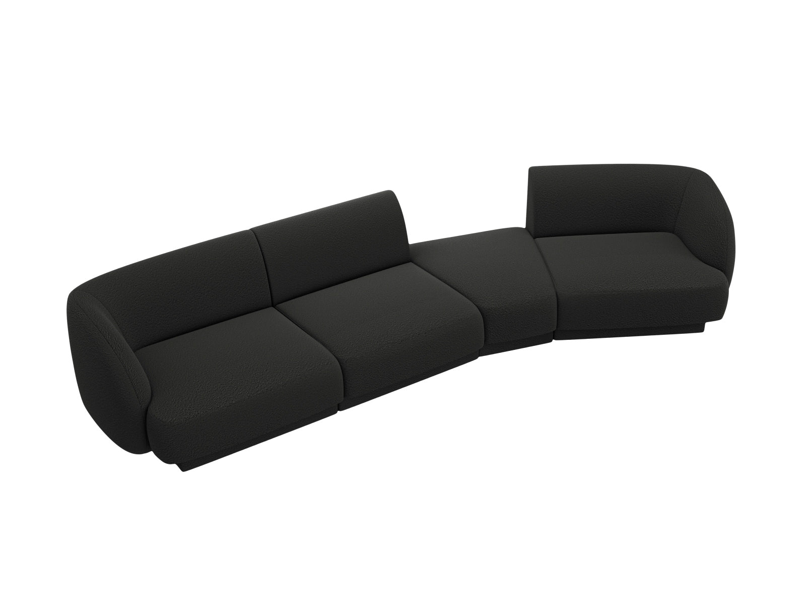 Miley Modulares Sofa rechts 4 Sitzer in Black präsentiert im Onlineshop von KAQTU Design AG. L-Sofa rechts ist von Micadoni